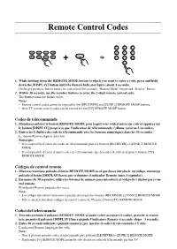 Remote Control Codes
