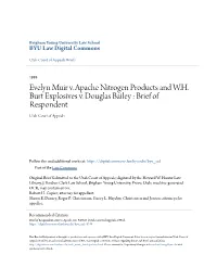 Evelyn Muir V. Apache Nitrogen Products and W.H. Burt Explosives V