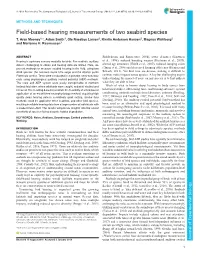 Field-Based Hearing Measurements of Two Seabird Species T