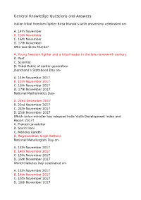 General Knowledge Questions and Answers