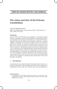 The Status and Fate of the Eritrean Constitution