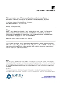 A Pathway to Inclusive Sustainable Intensification in Agriculture? Assessing Evidence on the Application of Agroecology in Tanzania