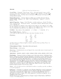 Arsenic As C 2001-2005 Mineral Data Publishing, Version 1