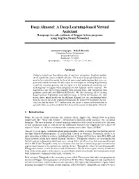 Deep Almond: a Deep Learning-Based Virtual Assistant [Language-To-Code Synthesis of Trigger-Action Programs Using Seq2seq Neural Networks]