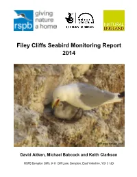 Filey Cliffs Seabird Monitoring Report 2014