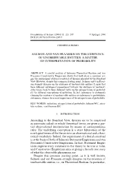 Salmon and Van Fraassen on the Existence of Unobservable Entities: a Matter of Interpretation of Probability