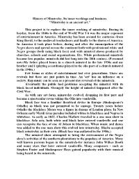 History of Minstrelsy, Its Inner Workings and Business. "Minstrelsy Is an Ancient Art."