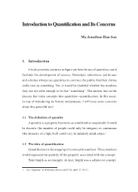 Introduction to Quantification and Its Concerns