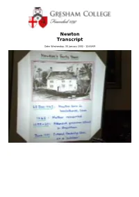 Newton Transcript