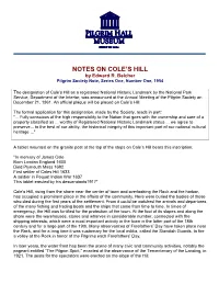 Notes on Cole's Hill