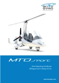 Pilot Operating Handbook Mtosport 2017 | Rotax 915 IS Pilot Operating Handbook for Gyroplane Mtosport Model 2017 915Is