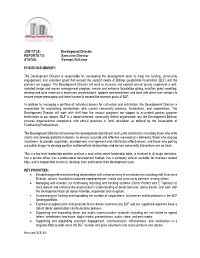 Revised 3/3/19 JOB TITLE: Development Director REPORTS