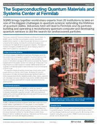 Superconducting Quantum Materials and Systems Center