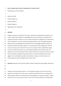 1 Laws in Ecology: Diverse Modes of Explanation for a Holistic Science? 1