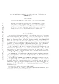 Arxiv:1802.01774V2 [Math.RT] 14 Aug 2018 Tdvreis Soitdcce,Ascae Characters