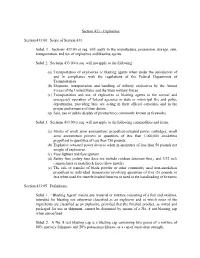 Explosives Section 433:00. Scope of Section 433. Subd. 1. Sections 433:00 Et Seq. Will Apply to the Manufacture