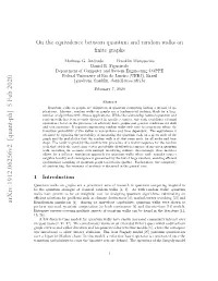 On the Equivalence Between Quantum and Random Walks on Finite Graphs
