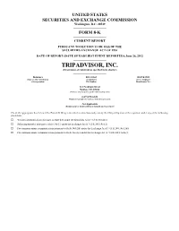 TRIPADVISOR, INC. (Exact Name of Registrant As Specified in Its Charter)