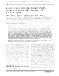 Genome-Wide Mapping and Analysis of Active Promoters in Mouse Embryonic Stem Cells and Adult Organs