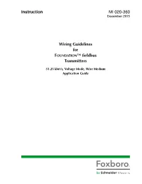 Instruction MI 020-360 Wiring Guidelines for FOUNDATION