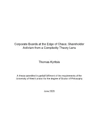 Shareholder Activism from a Complexity Theory Lens