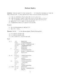 Boolean Algebra