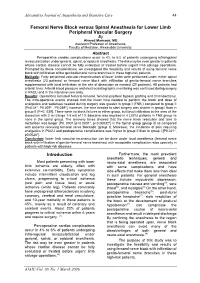 Femoral Nerve Block Versus Spinal Anesthesia for Lower Limb