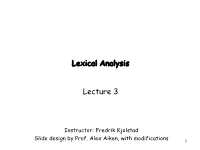 Lexical Analysis