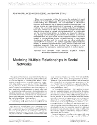 Modeling Multiple Relationships in Social Networks