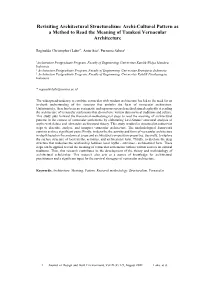 Revisiting Architectural Structuralism: Archi-Cultural Pattern As a Method to Read the Meaning of Tamkesi Vernacular Architecture