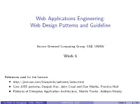 Web Applications Engineering: Web Design Patterns and Guideline
