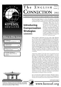Connection January 2002 Volume 6 / Issue 1 Volume 6 the ENGLISH Number 1