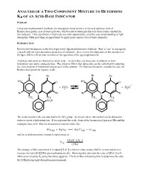 DETERMINATION of Ka of an ACID-BASE INDICATOR