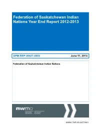Federation of Saskatchewan Indian Nations Year End Report 2012-2013