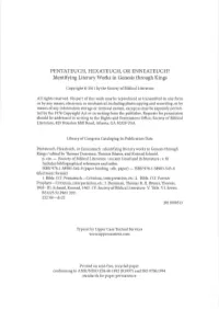 Identifyingliterary Works in Genesis Through Kings