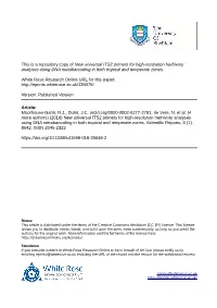 New Universal ITS2 Primers for High-Resolution Herbivory Analyses Using DNA Metabarcoding in Both Tropical and Temperate Zones