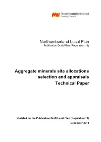 Aggregate Minerals Site Allocations Selection and Appraisals Technical Paper