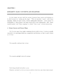 Chapter 1: Linearity: Basic Concepts and Examples
