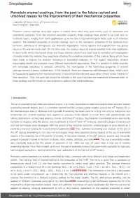 Porcelain Enamel Coatings, from the Past to the Future: Solved and Unsolved Issues for the Improvement of Their Mechanical Properties