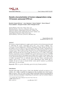 Genetic Characterization of Iranian Subpopulations Using 15 Forensic Autosomal STR Loci