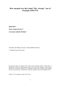 How Unequal Were the Latins? the “Strange” Case of Portugal, 1550-1770