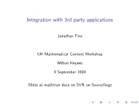 Integration with 3Rd Party Applications