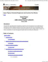 Issue Papers, Extended Responses and Country Fact Sheets File:///C:/Documents and Settings/Brendelt/Desktop/Temp Rir/ONE-CHIL