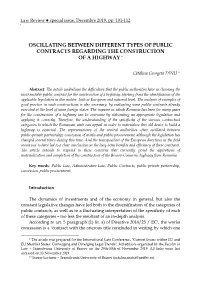 Oscillating Between Different Types of Public Contracts Regarding the Construction of a Highway *