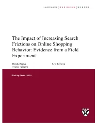 The Impact of Increasing Search Frictions on Online Shopping Behavior: Evidence from a Field Experiment