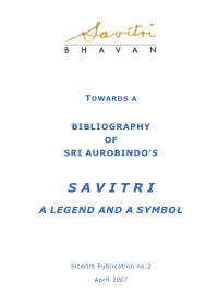 Towards a Bibliography of Sri Aurobindo's