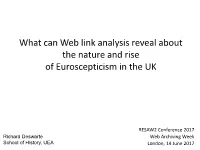 What Can Web Link Analysis Reveal About the Nature and Rise of Euroscepticism in the UK