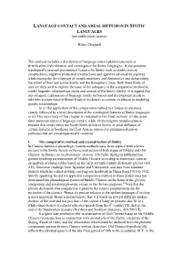 LANGUAGE CONTACT and AREAL DIFFUSION in SINITIC LANGUAGES (Pre-Publication Version)