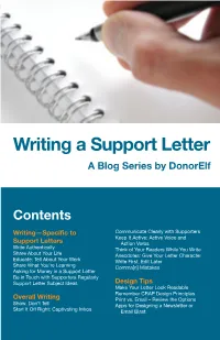 Writing a Support Letter a Blog Series by Donorelf