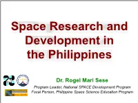 APRSAF22 Space Research and Development in the Philippines.Key
